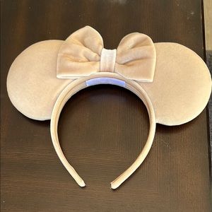 Charming Tan Mouse Ear Headband with Bow